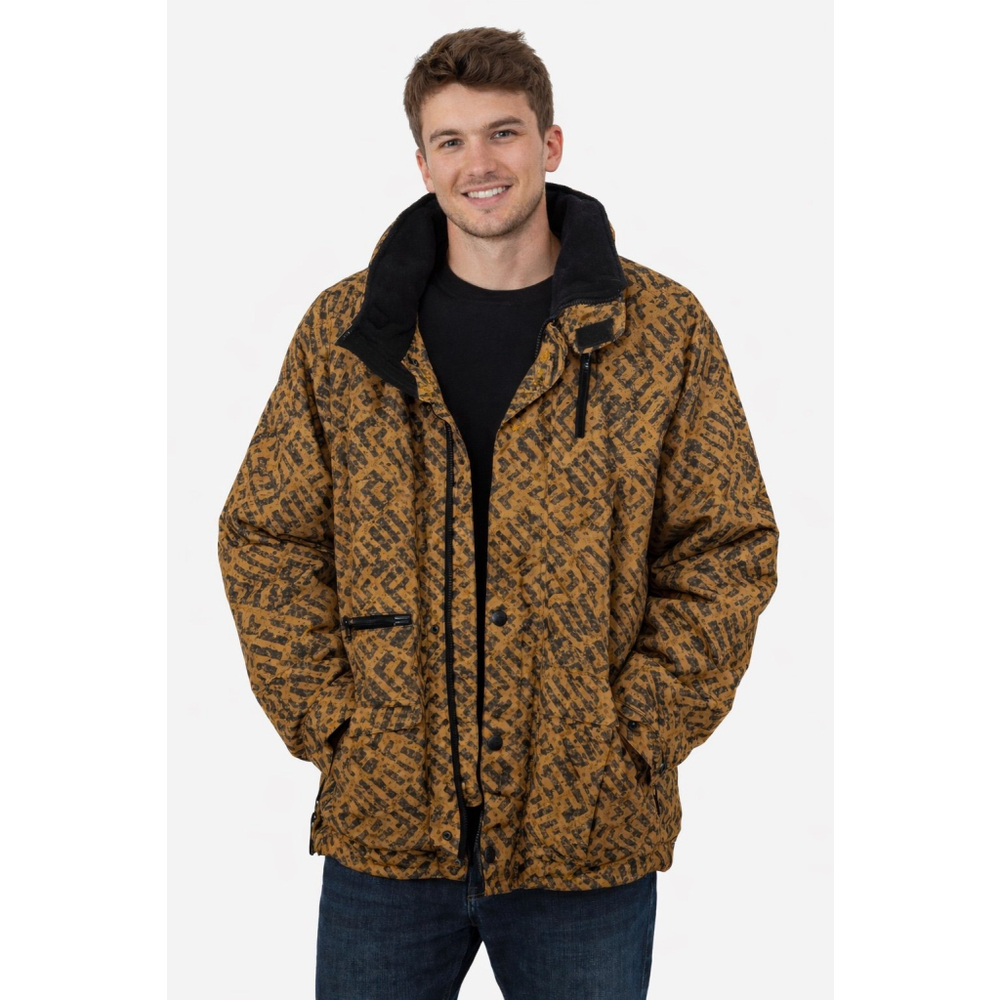 Obermeyer Skiwear Men’s Tan Black Geometric Print Jacket